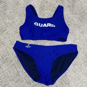 Kiefer Women's Life Guard Bikini Size S Top M Bottom GUARD Spell out Blue